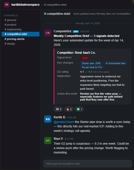#competitive-intel Slack message